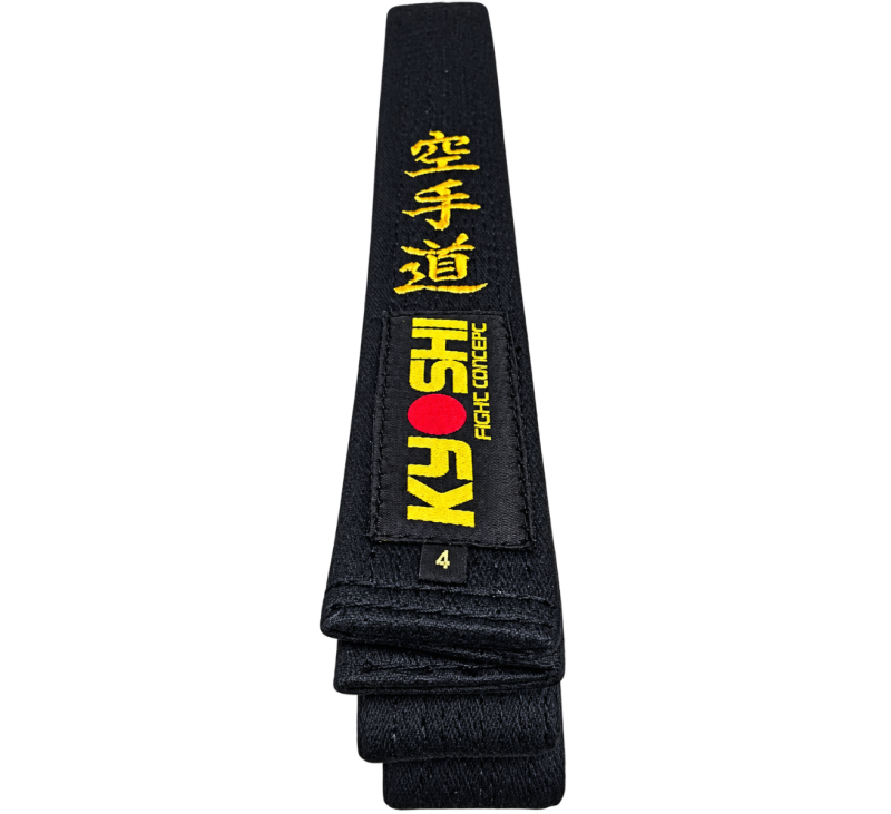 Faixa Kyoshi Preta Especial 12 Costuras Bordada Karate Faixa Kyoshi Preta Especial 12 Costuras Bordada Karate