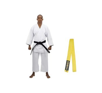 Kimono Kyoshi Karate Start Branco Adulto + Faixa Padrão Kimono Kyoshi Karate Start Branco Adulto + Faixa Padrão
