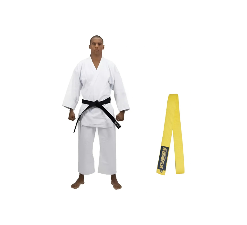 Kimono Kyoshi Karate Start Branco Adulto + Faixa Padrão Kimono Kyoshi Karate Start Branco Adulto + Faixa Padrão